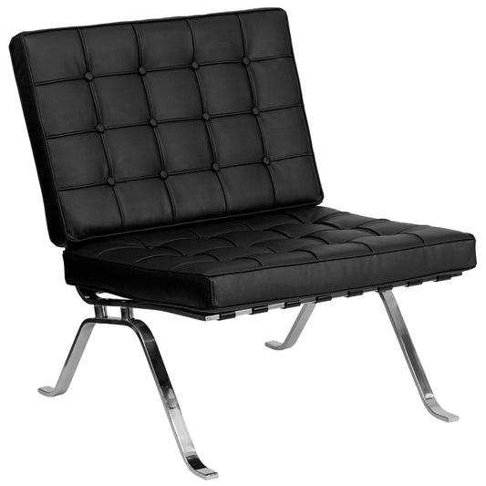 Black Leather Chair ZB-FLASH-801-CHAIR-BK-GG