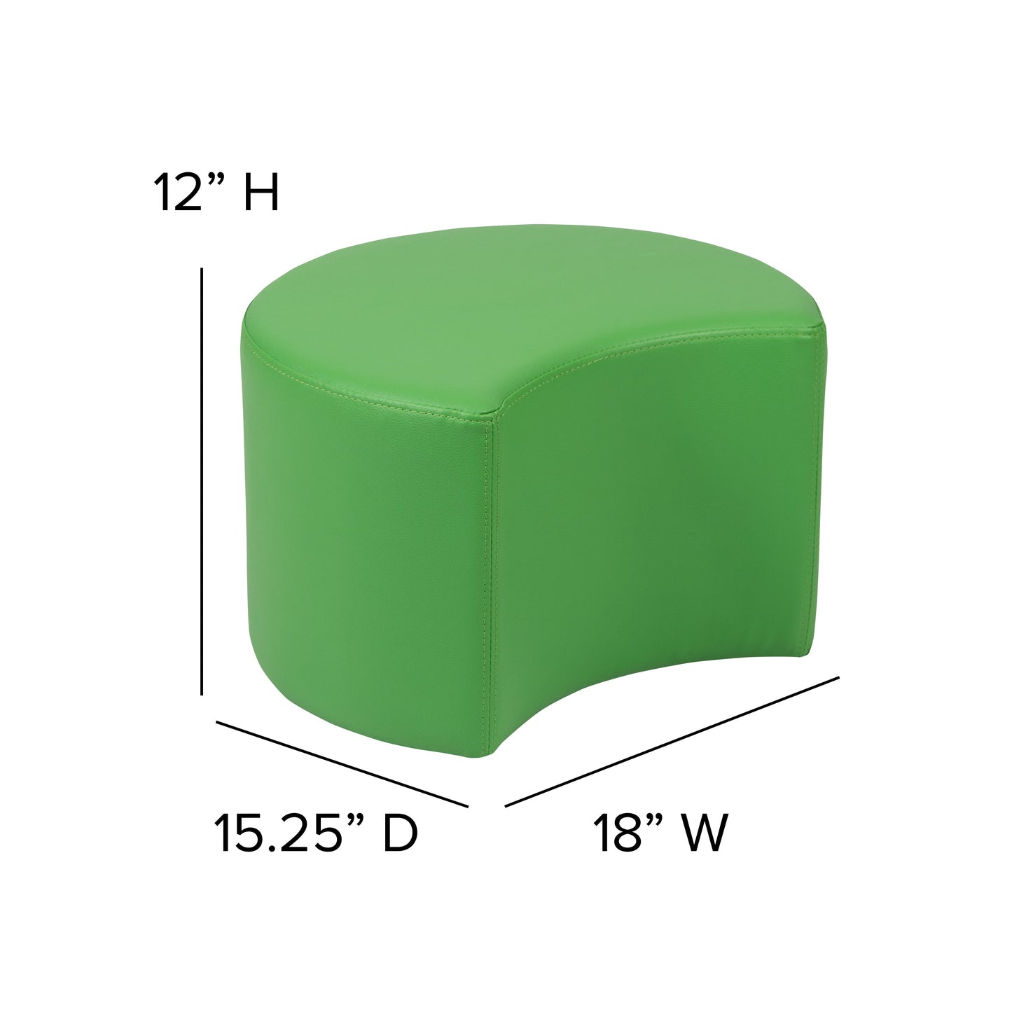 12" Soft Seating Moon-Green ZB-FT-045C-12-GREEN-GG