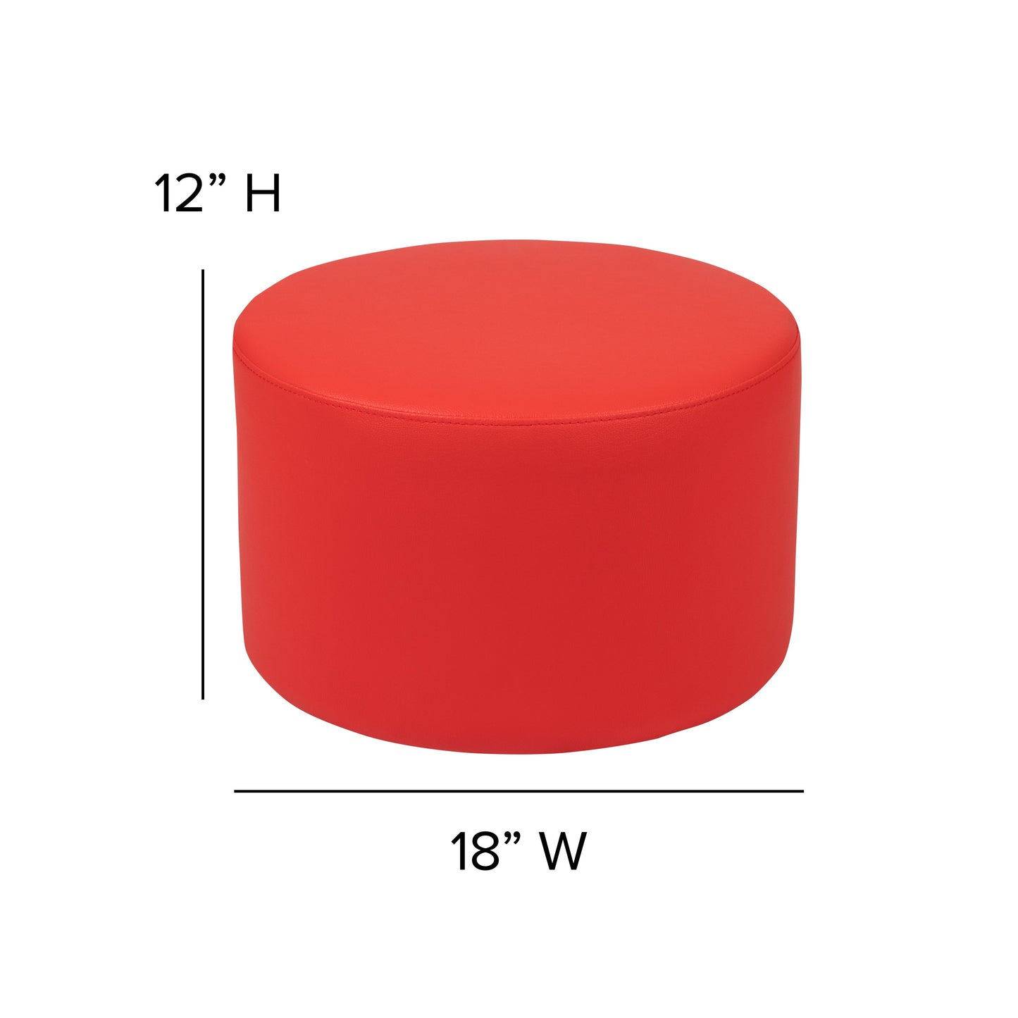 12" Soft Seating Circle-Red ZB-FT-045R-12-RED-GG