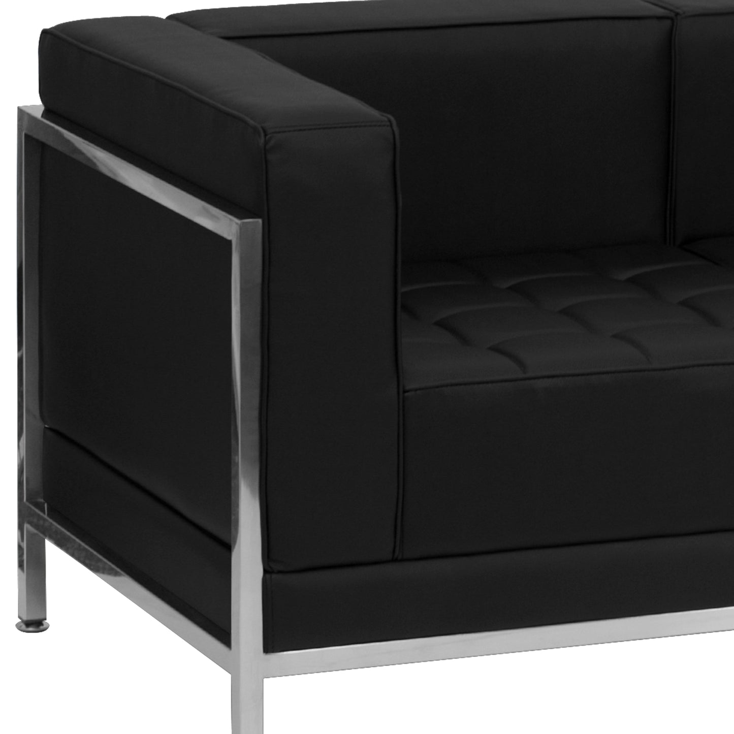 Black Leather Loveseat ZB-IMAG-LS-GG