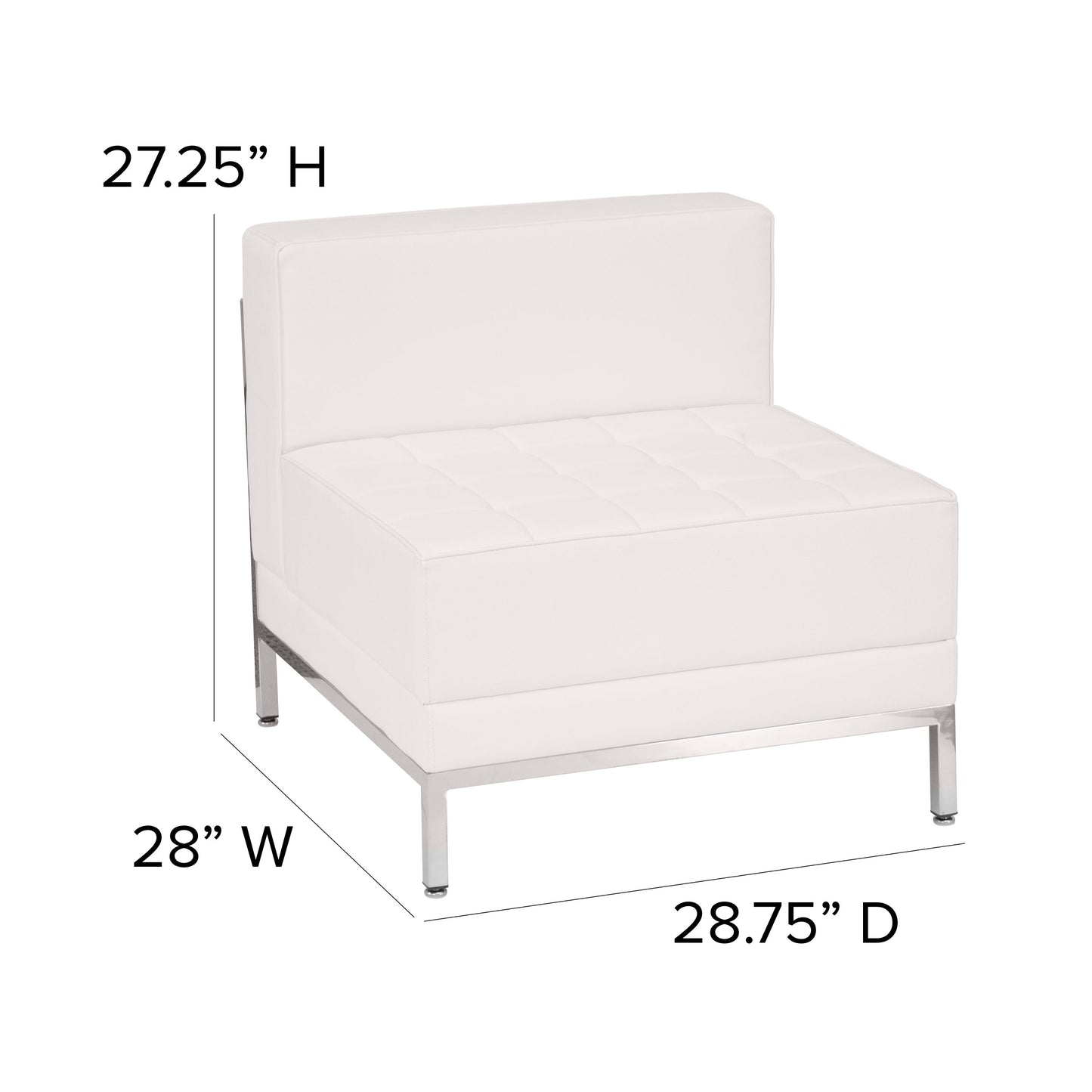 White Leather Middle Chair ZB-IMAG-MIDDLE-WH-GG