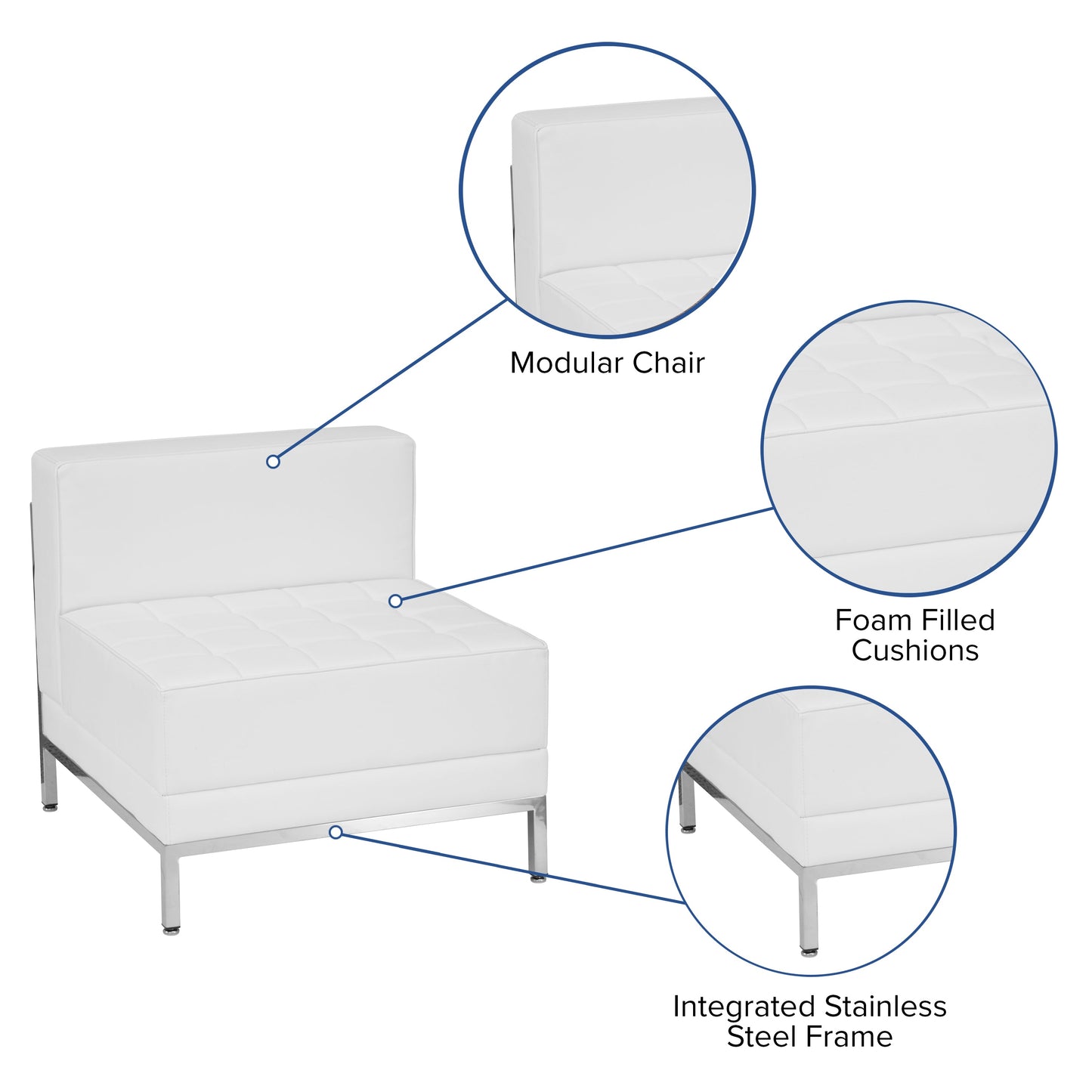 White Leather Middle Chair ZB-IMAG-MIDDLE-WH-GG