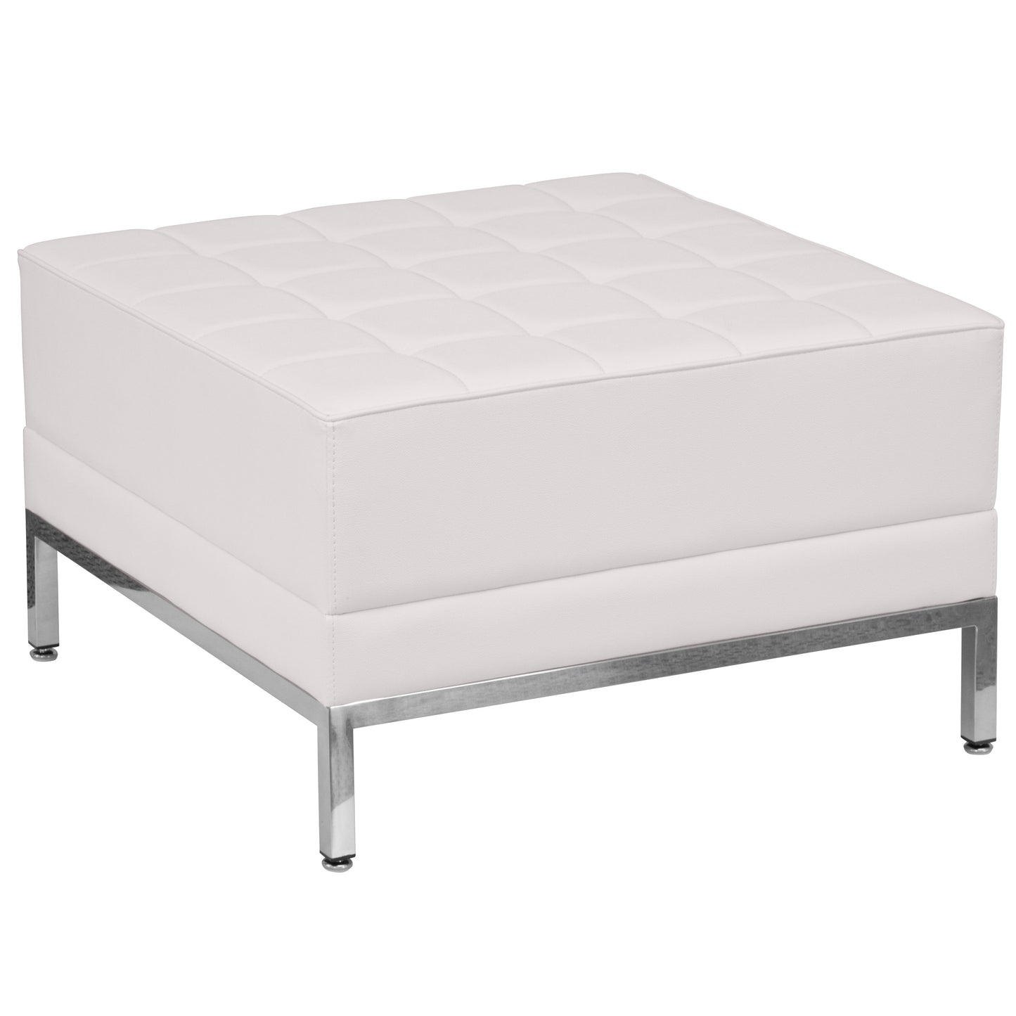 White Leather Ottoman ZB-IMAG-OTTOMAN-WH-GG