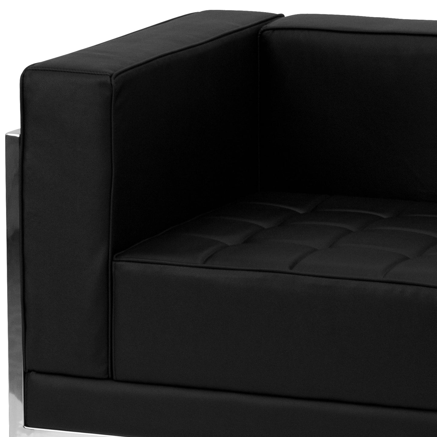 Black Leather Sectional, 9 PC ZB-IMAG-SECT-SET7-GG