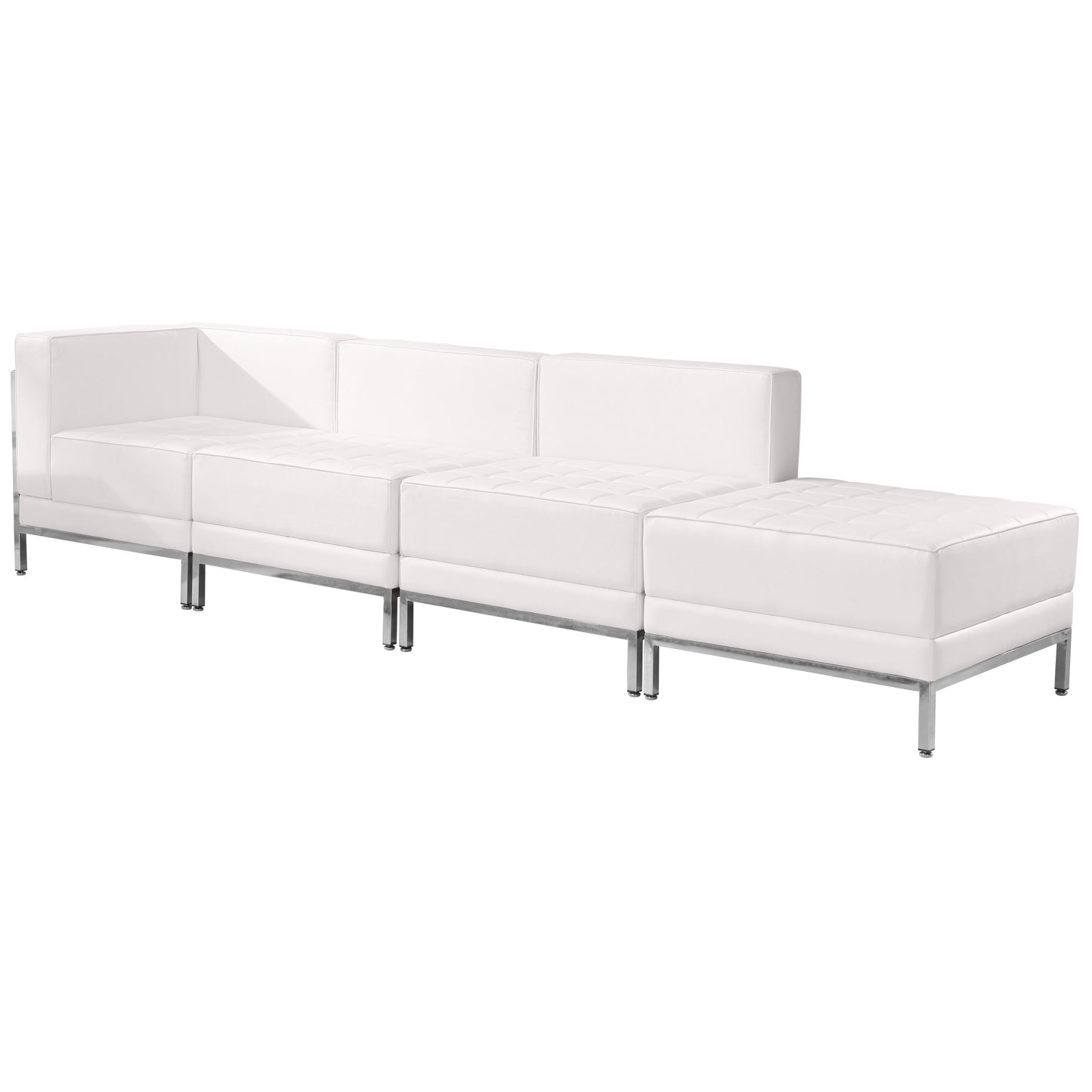 White Leather Lounge Set, 4 PC ZB-IMAG-SET9-WH-GG