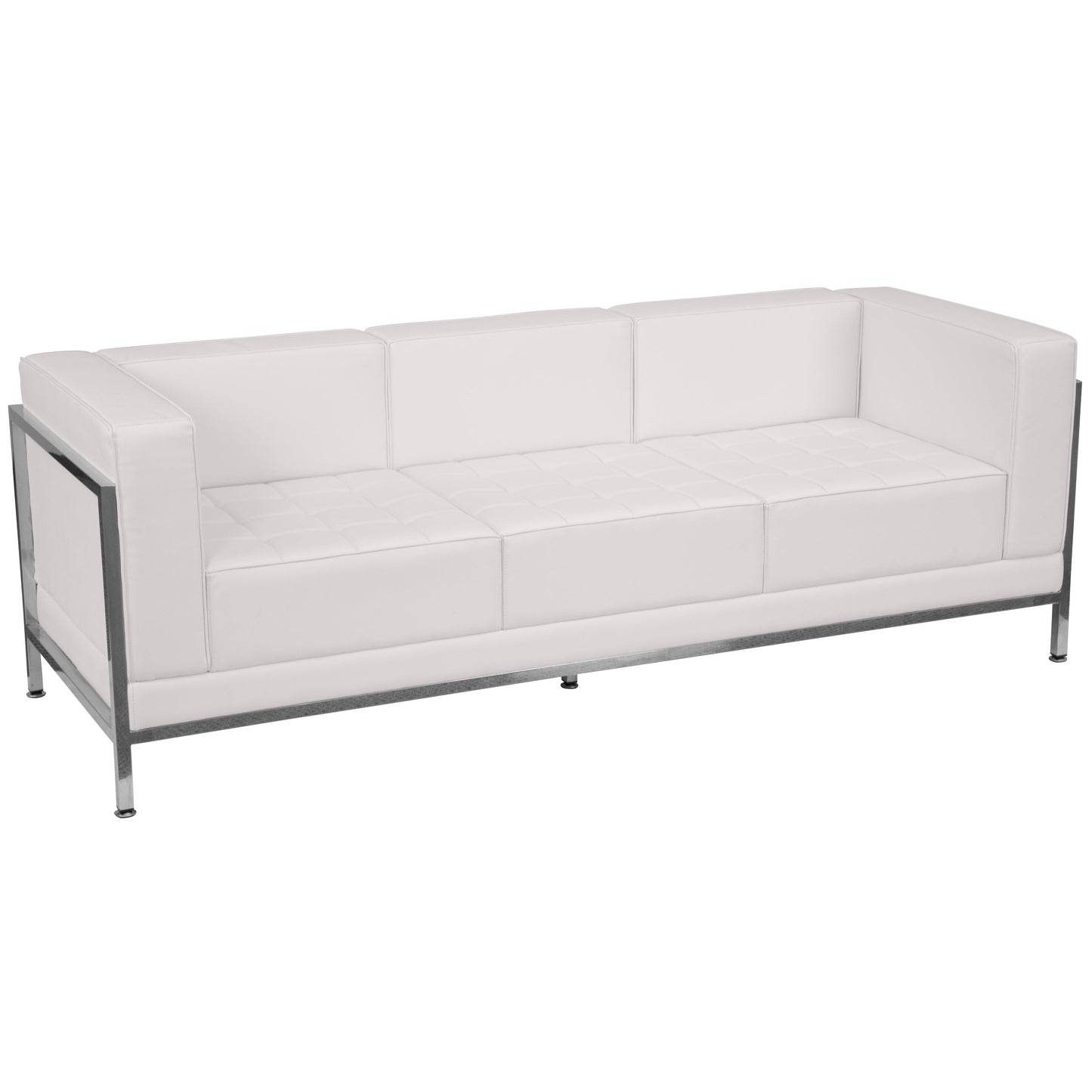 White Leather Sofa ZB-IMAG-SOFA-WH-GG