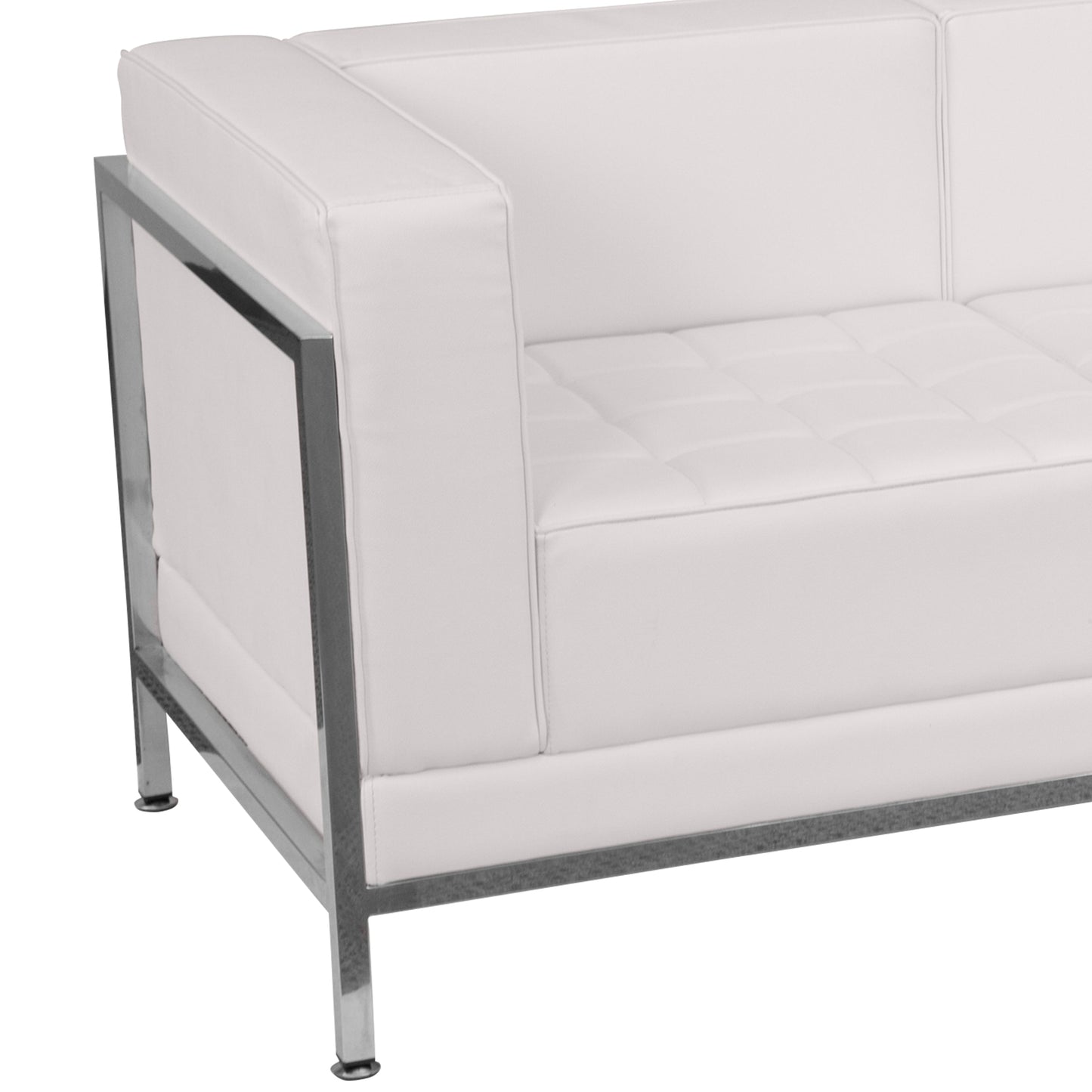 White Leather Sofa ZB-IMAG-SOFA-WH-GG