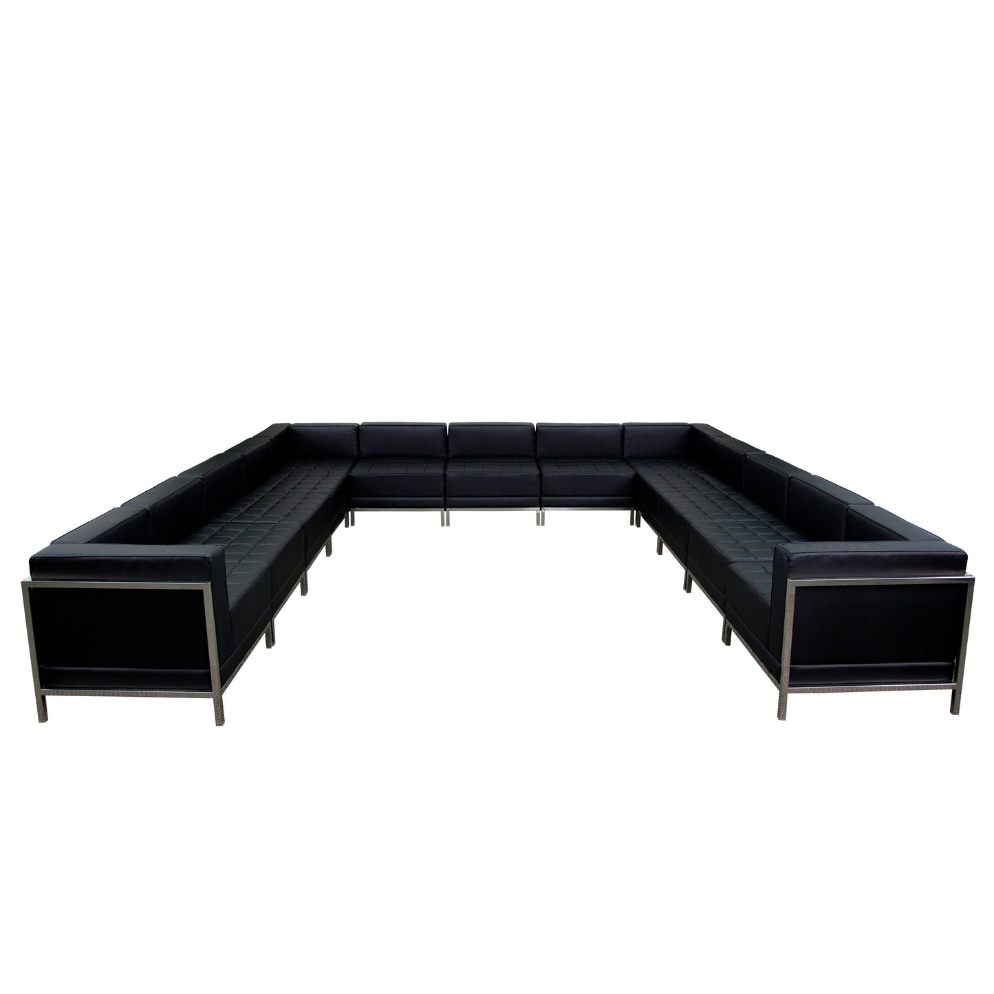 Black Leather Sectional, 13 PC ZB-IMAG-U-SECT-SET2-GG