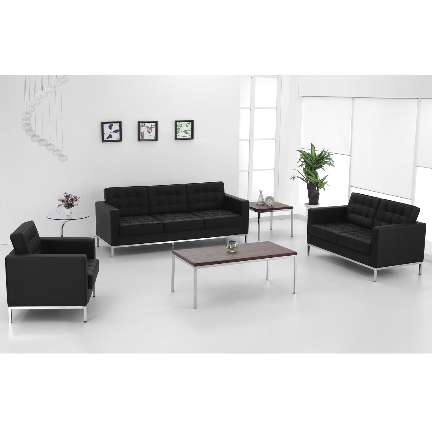 Black Leather Loveseat ZB-LACEY-831-2-LS-BK-GG