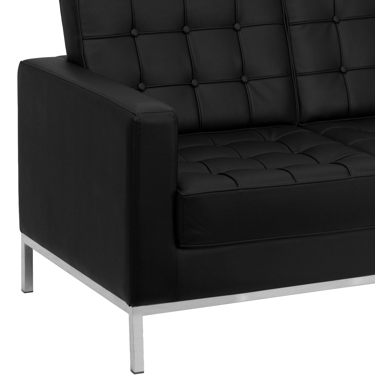 Black Leather Loveseat ZB-LACEY-831-2-LS-BK-GG