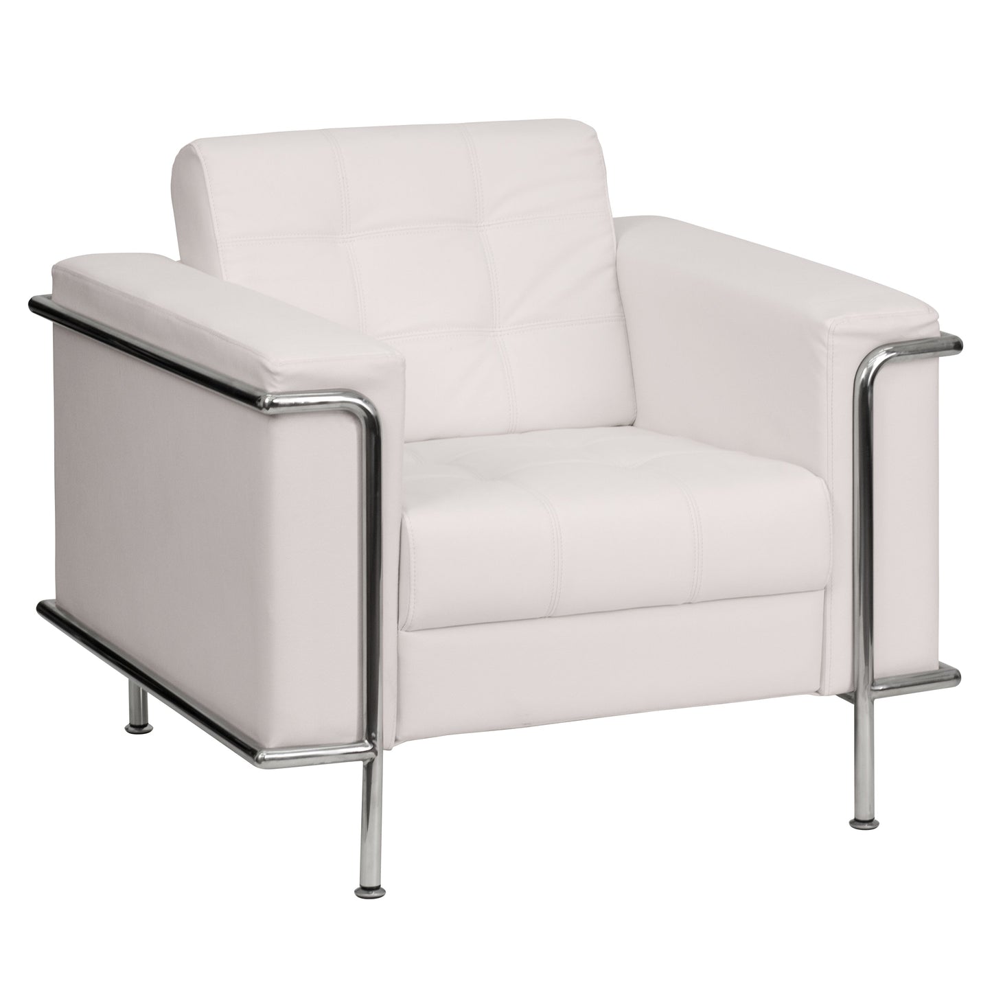 White Leather Chair ZB-LESLEY-8090-CHAIR-WH-GG