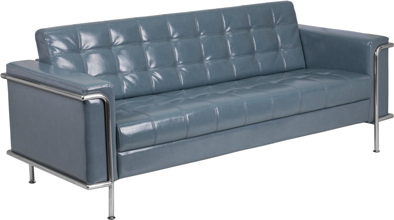 Gray Leather Sofa ZB-LESLEY-8090-SOFA-GY-GG