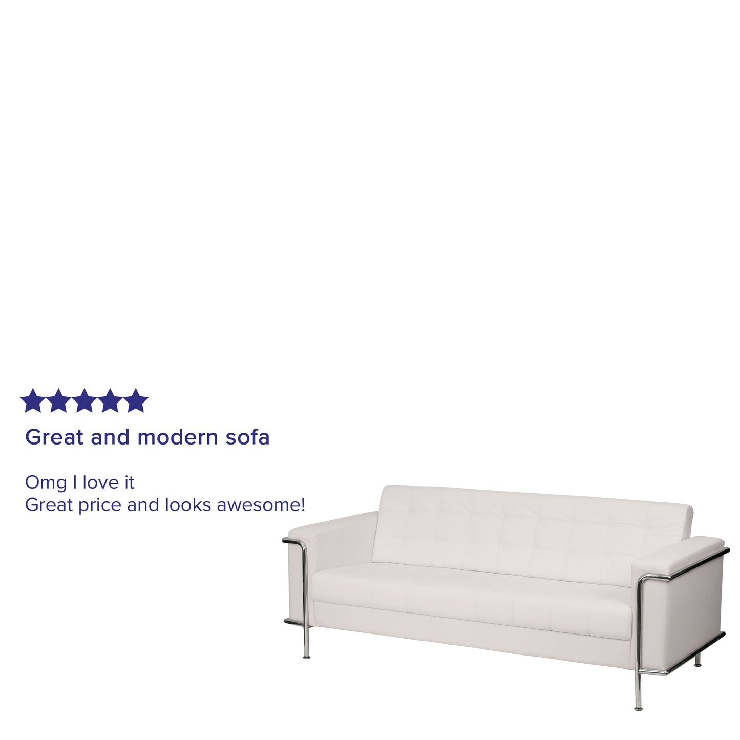 White Leather Sofa ZB-LESLEY-8090-SOFA-WH-GG