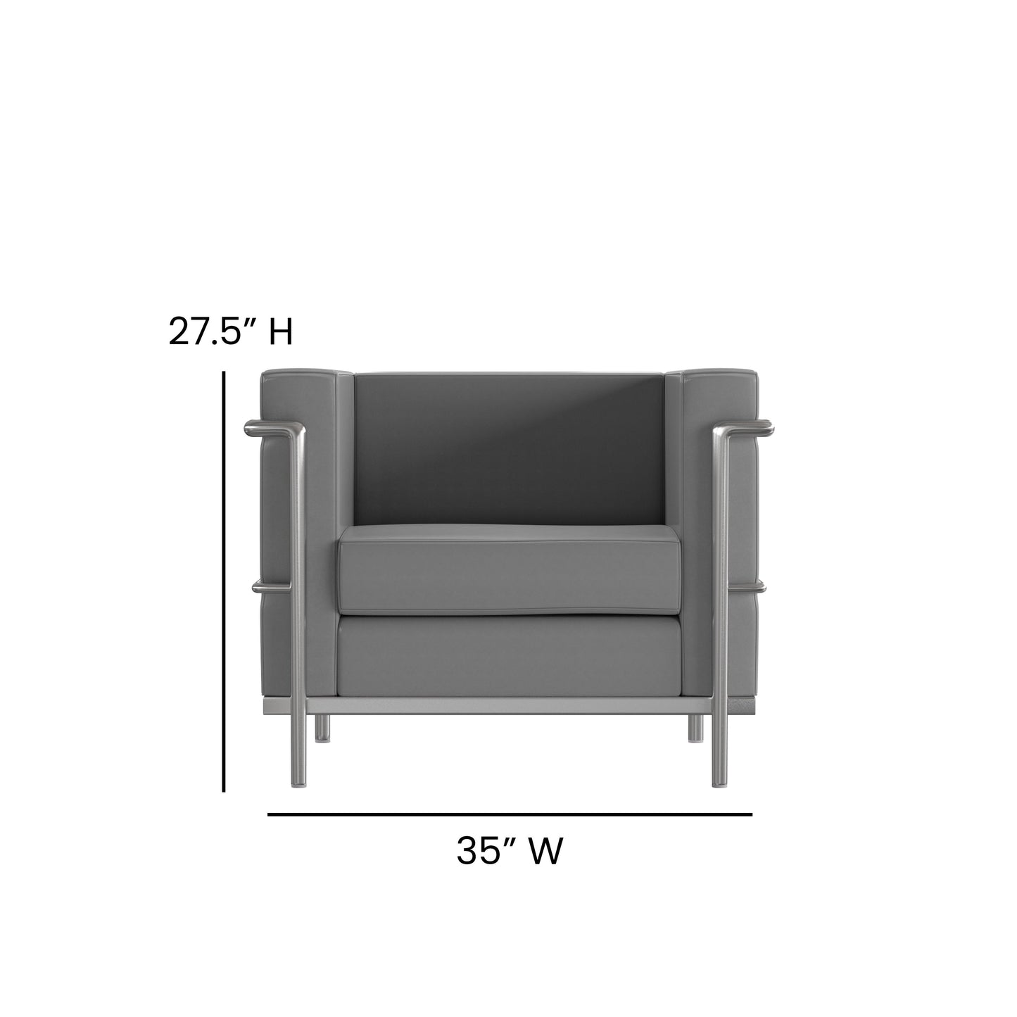 Gray Leather Chair ZB-REGAL-810-1-CHAIR-GY-GG