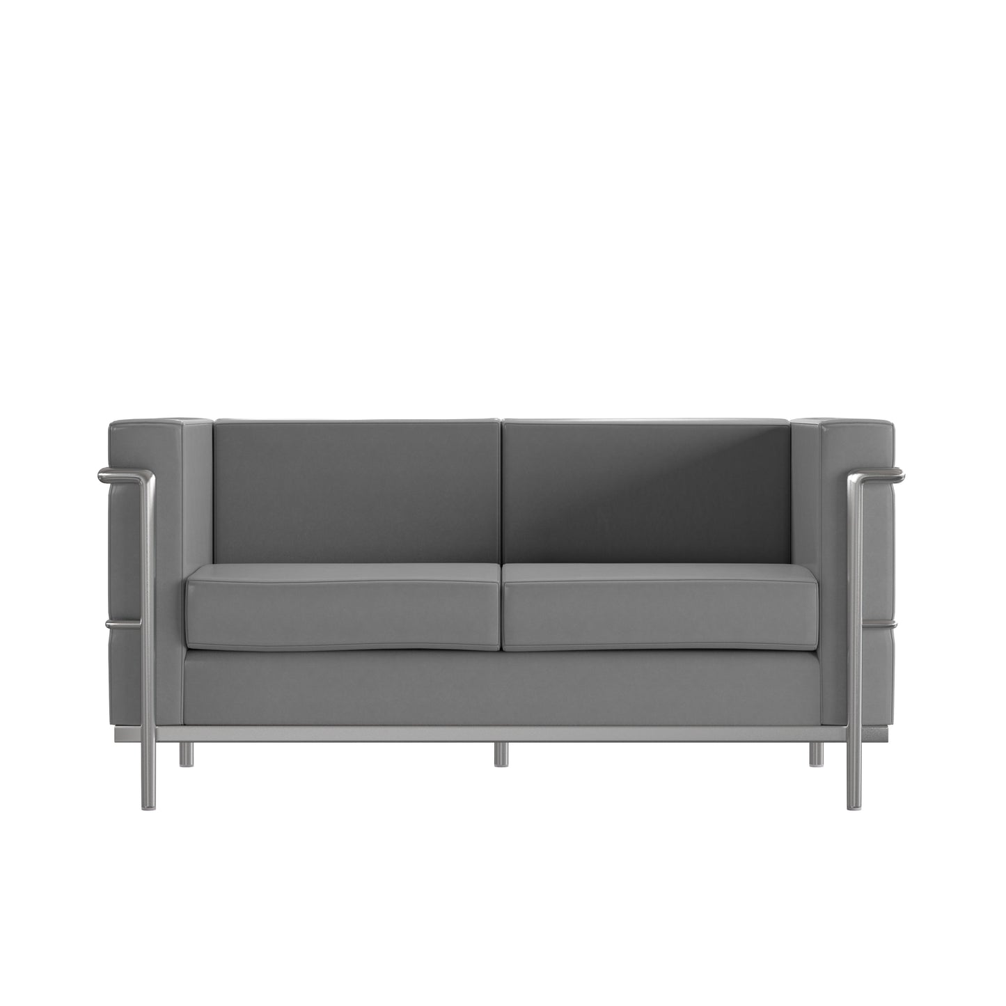 Gray Leather Loveseat ZB-REGAL-810-2-LS-GY-GG