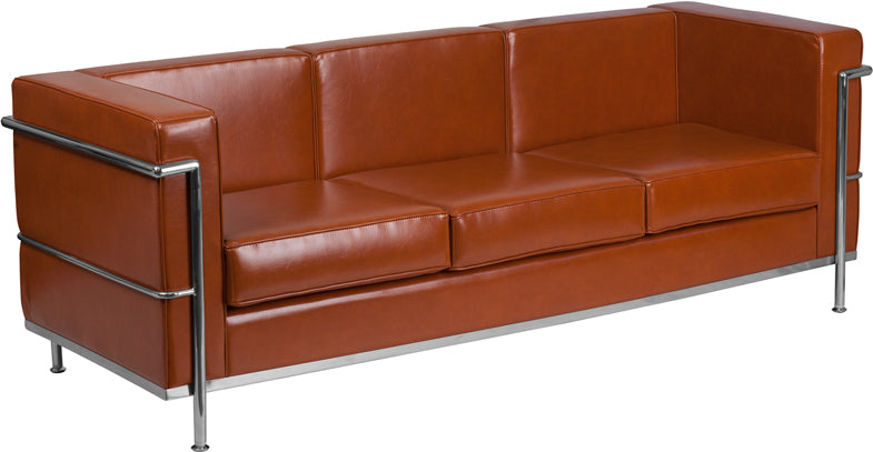 Cognac Leather Sofa ZB-REGAL-810-3-SOFA-COG-GG