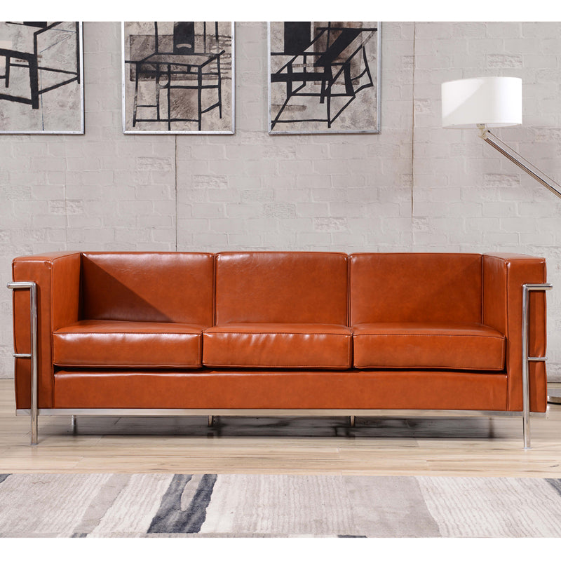 Cognac Leather Sofa ZB-REGAL-810-3-SOFA-COG-GG