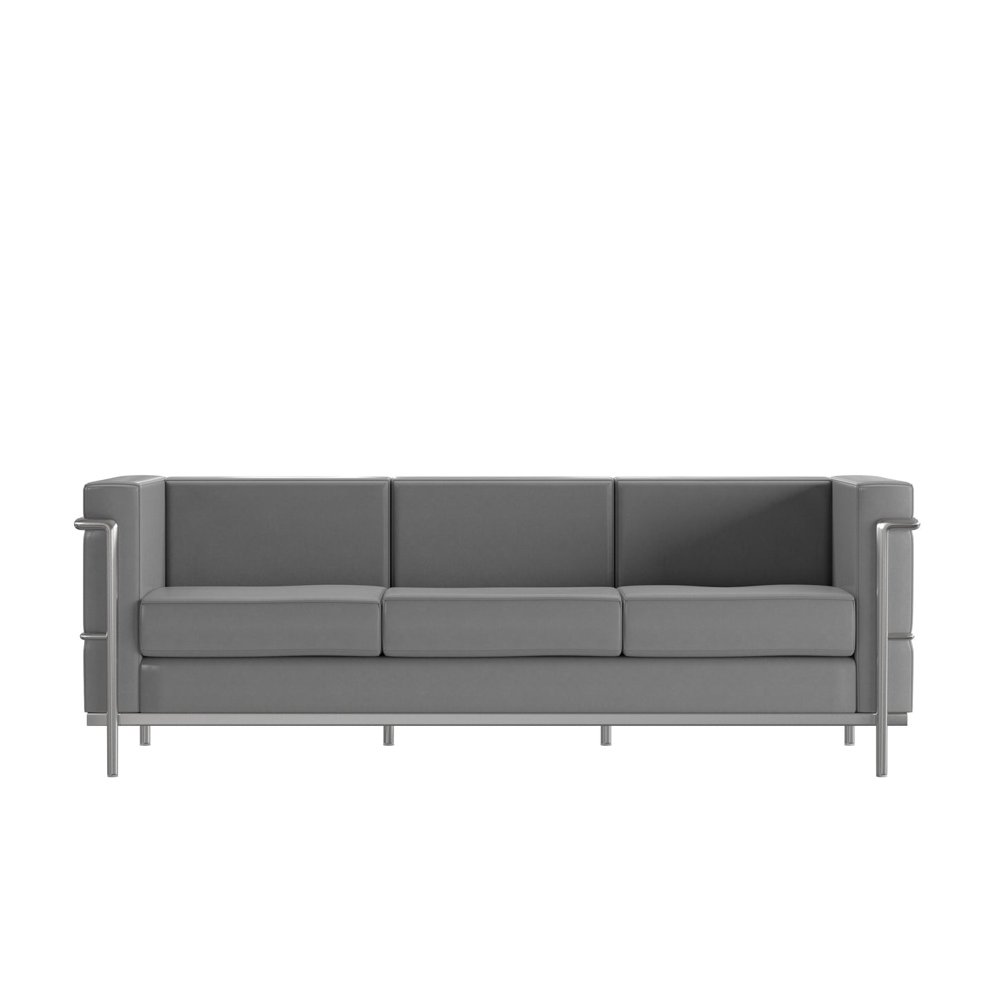 Gray Leather Sofa ZB-REGAL-810-3-SOFA-GY-GG