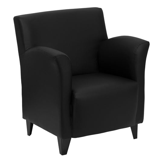 Black Leather Guest Chair ZB-ROMAN-BLACK-GG