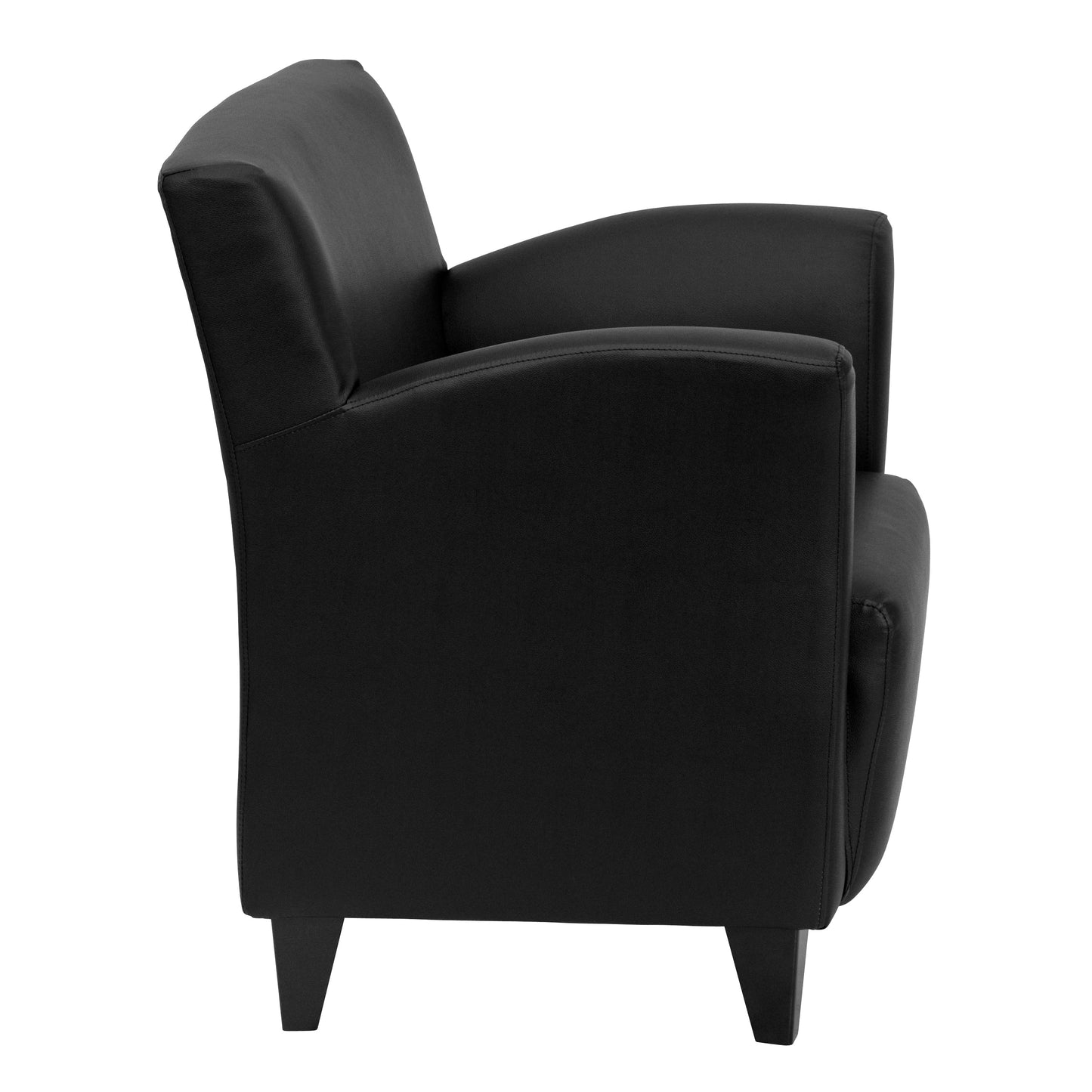 Black Leather Guest Chair ZB-ROMAN-BLACK-GG