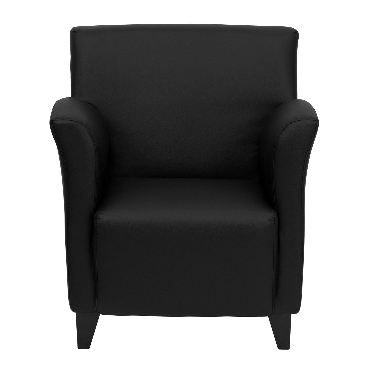 Black Leather Guest Chair ZB-ROMAN-BLACK-GG