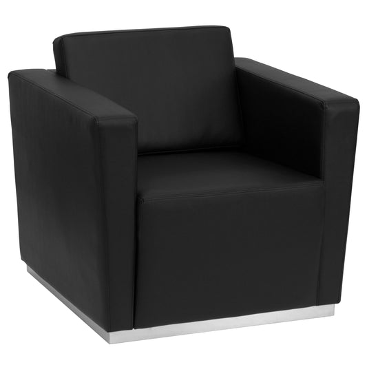 Black Leather Chair ZB-TRINITY-8094-CHAIR-BK-GG