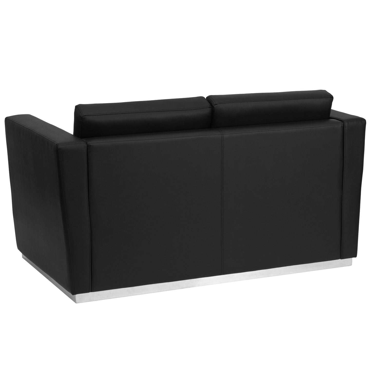 Black Leather Loveseat ZB-TRINITY-8094-LS-BK-GG