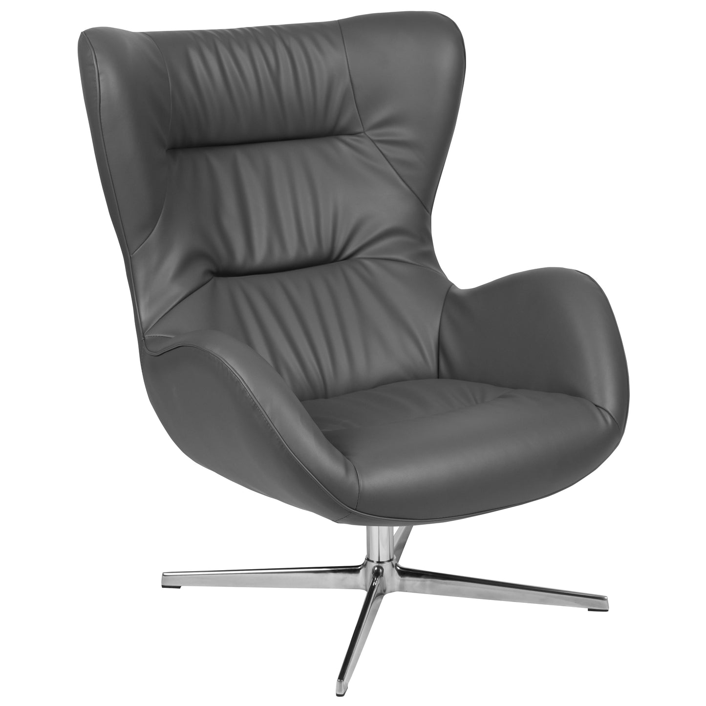 Gray LeatherSoft Swivel Chair ZB-WING-GY-LEA-GG