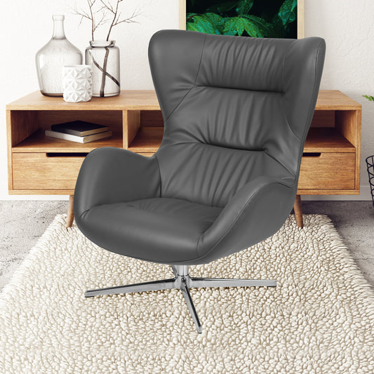 Gray LeatherSoft Swivel Chair ZB-WING-GY-LEA-GG