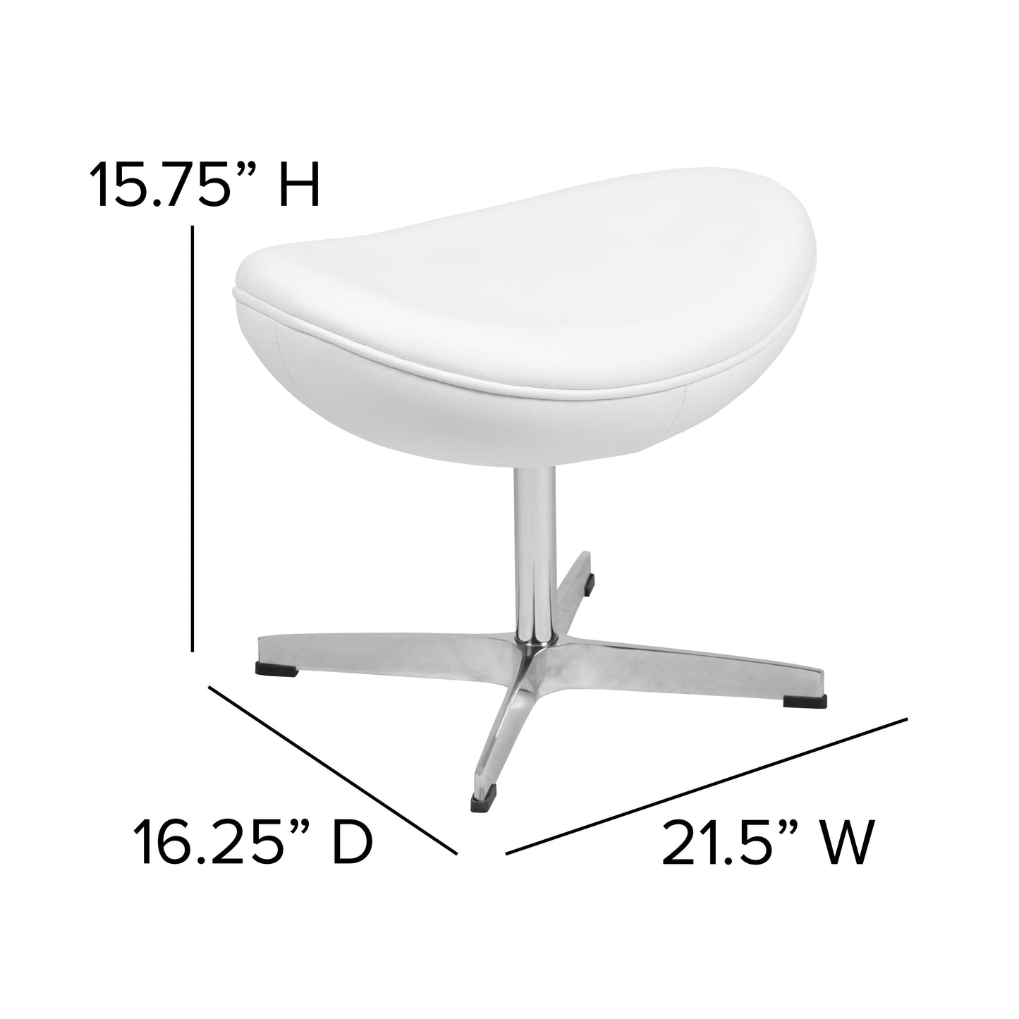 White Leather Saddle Ottoman ZB-WING-WH-OTT-LEA-GG