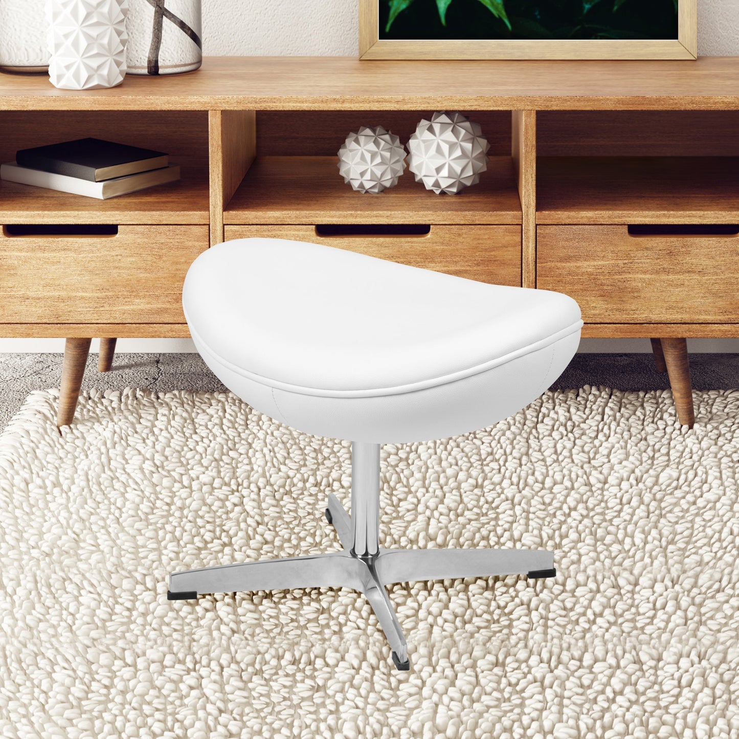 White Leather Saddle Ottoman ZB-WING-WH-OTT-LEA-GG