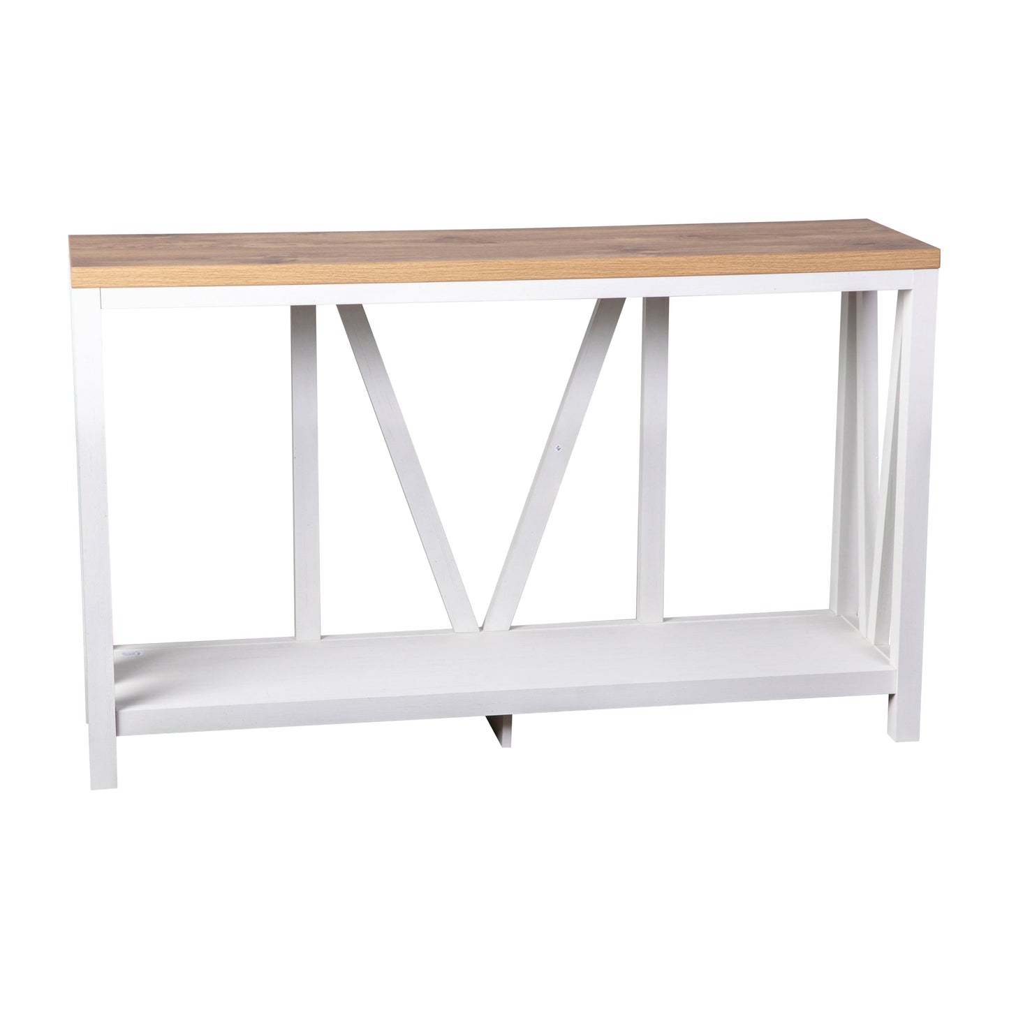 White/Warm Oak Entry Table ZG-034-WH-WOAK-GG