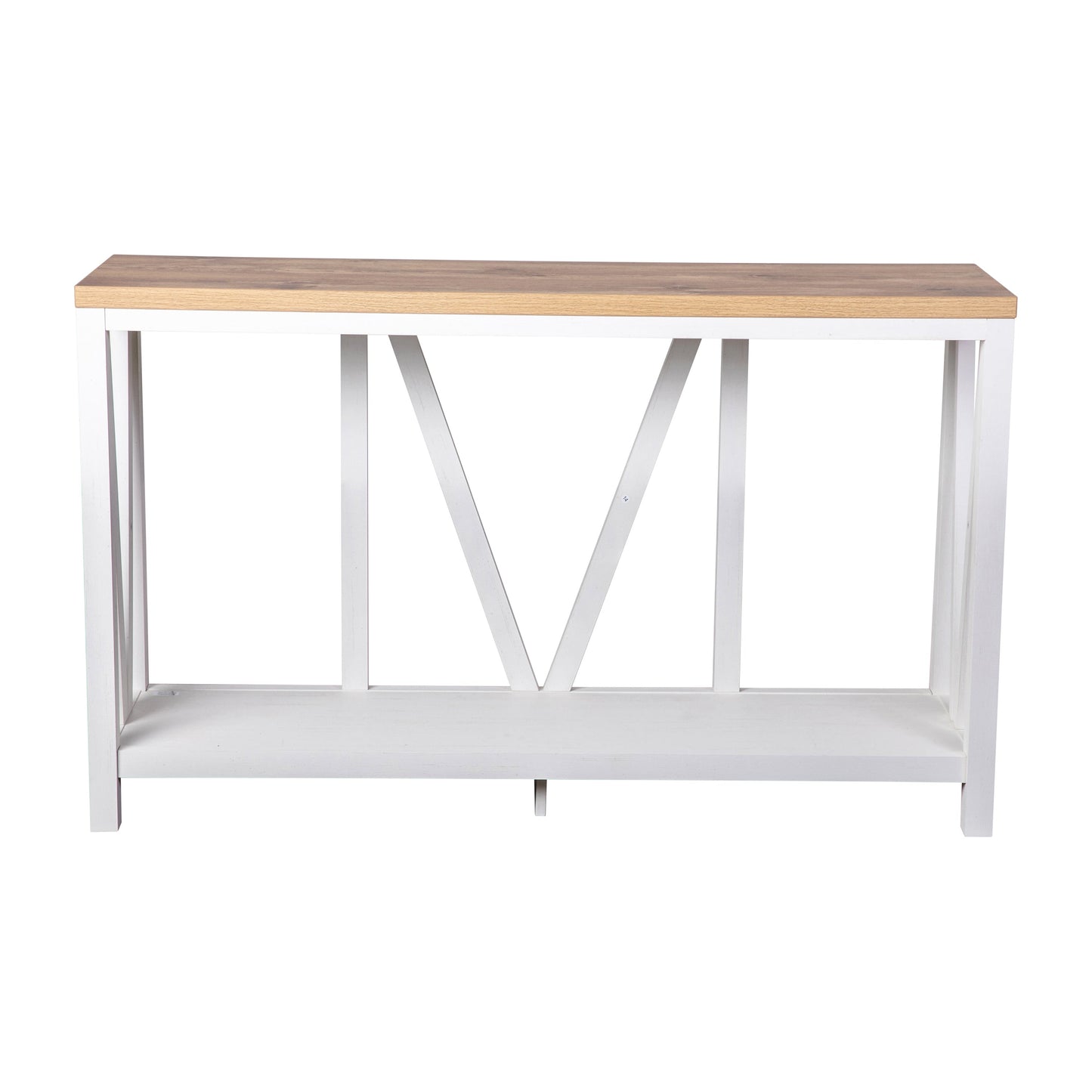 White/Warm Oak Entry Table ZG-034-WH-WOAK-GG