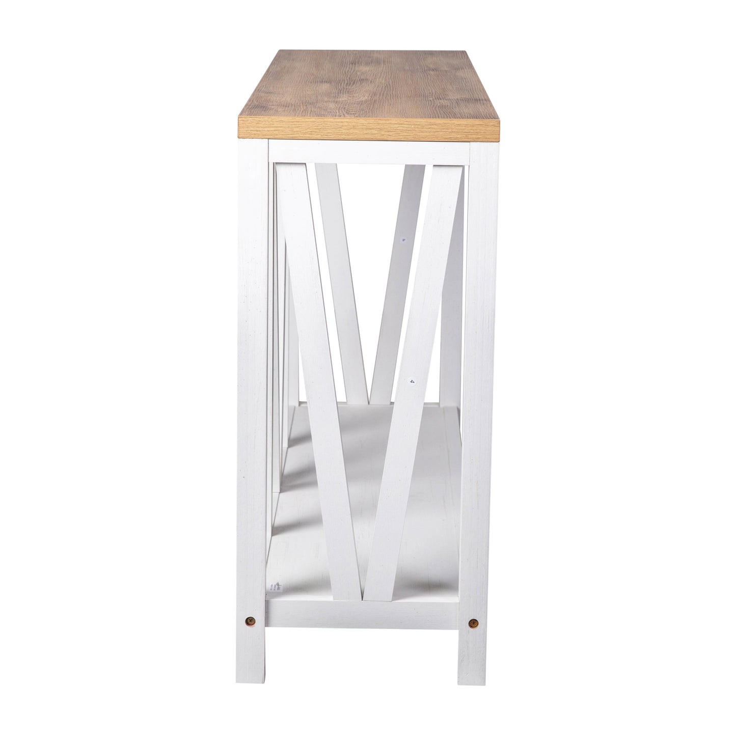 White/Warm Oak Entry Table ZG-034-WH-WOAK-GG