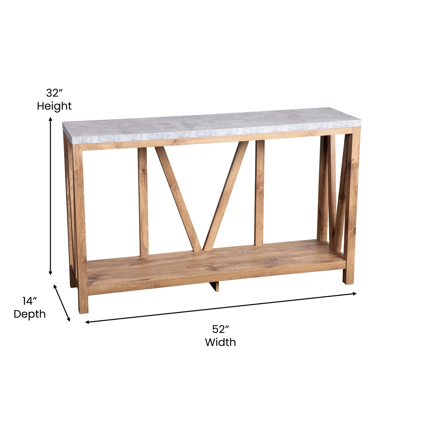 Warm Oak/Concrete Entry Table ZG-034-WOAK-CONC-GG