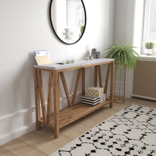 Warm Oak/Concrete Entry Table ZG-034-WOAK-CONC-GG