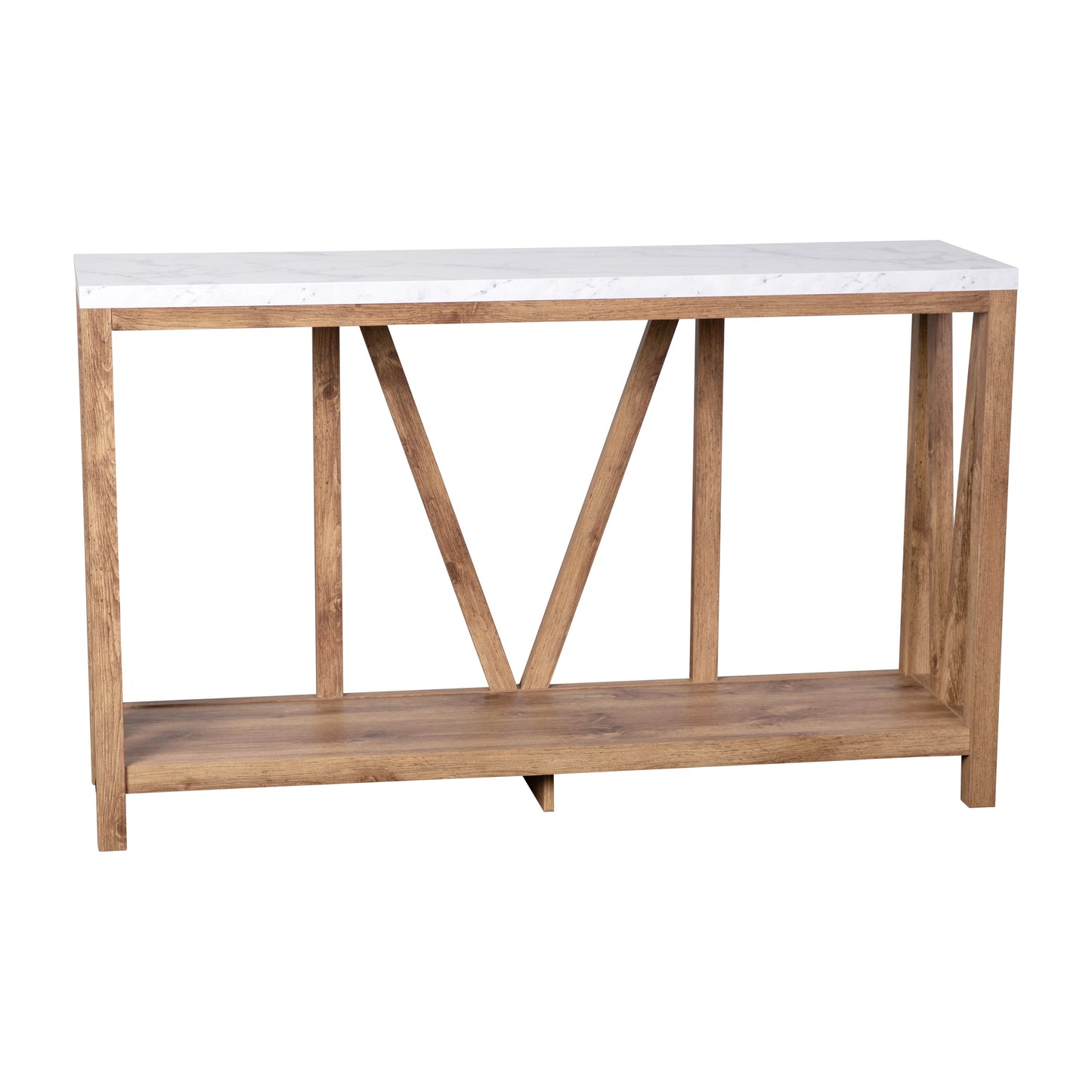 Warm Oak/Marble Entry Table ZG-034-WOAK-MARB-GG