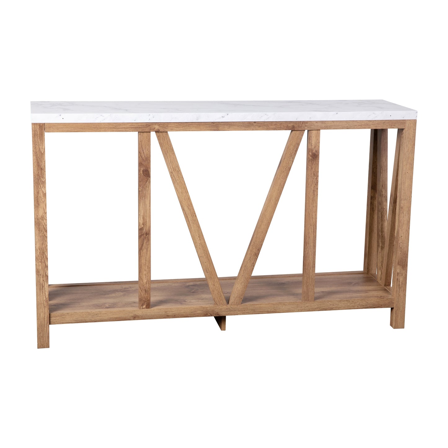 Warm Oak/Marble Entry Table ZG-034-WOAK-MARB-GG