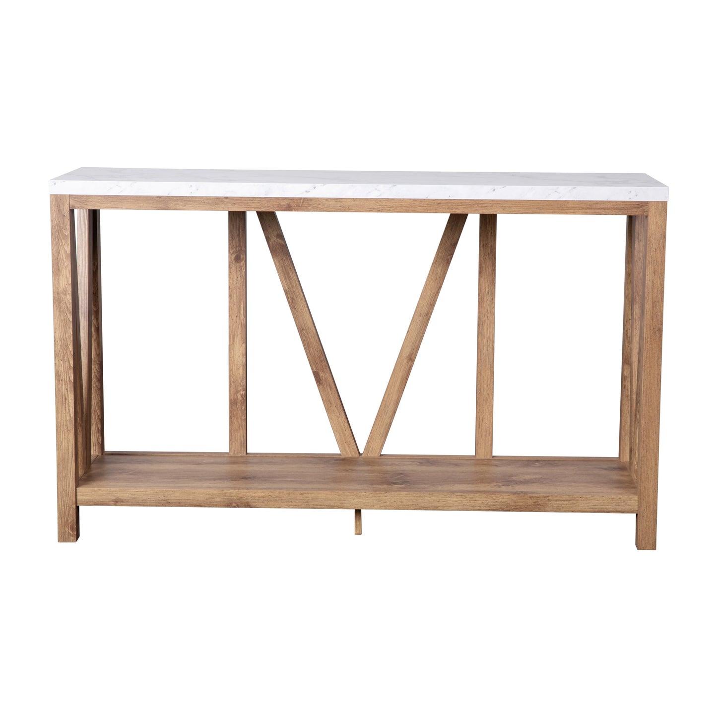 Warm Oak/Marble Entry Table ZG-034-WOAK-MARB-GG