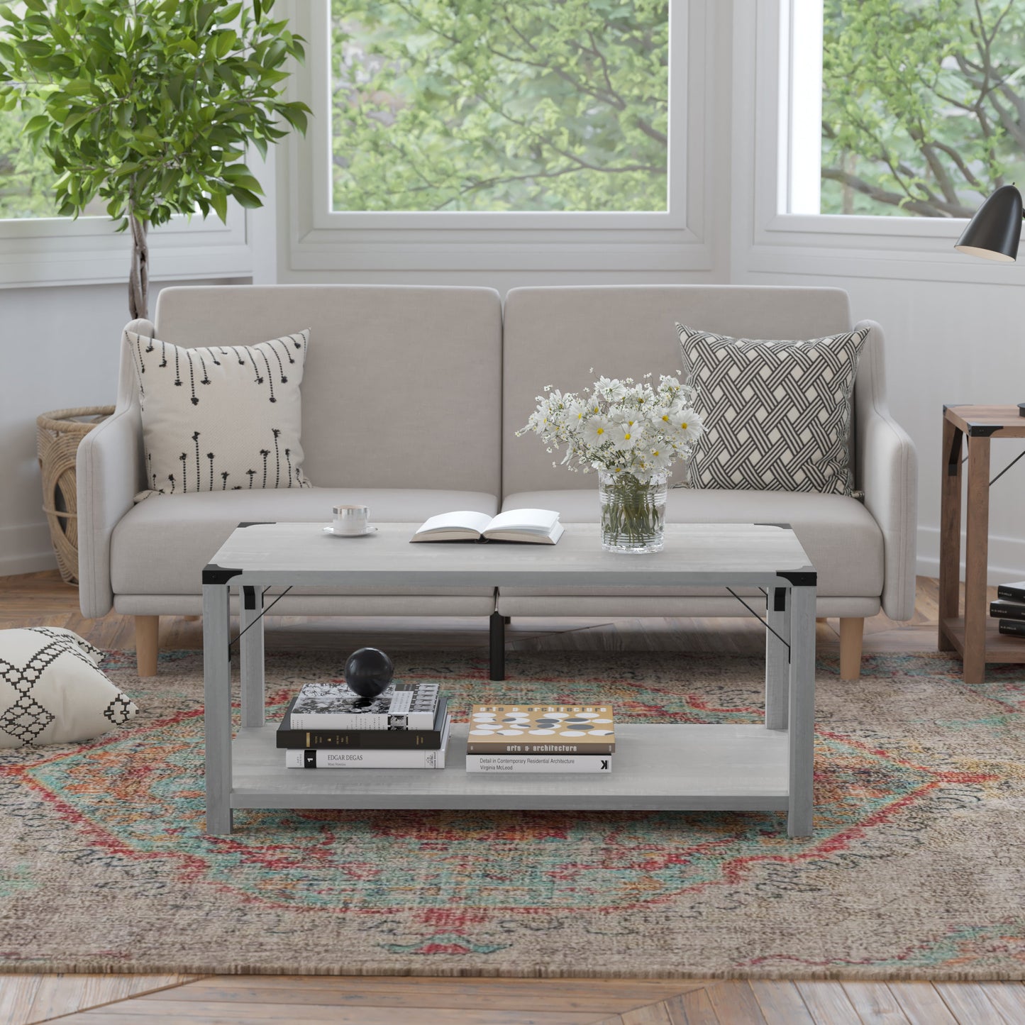 Aspen Gray 2 Tier Coffee Table ZG-037-LTGY-GG