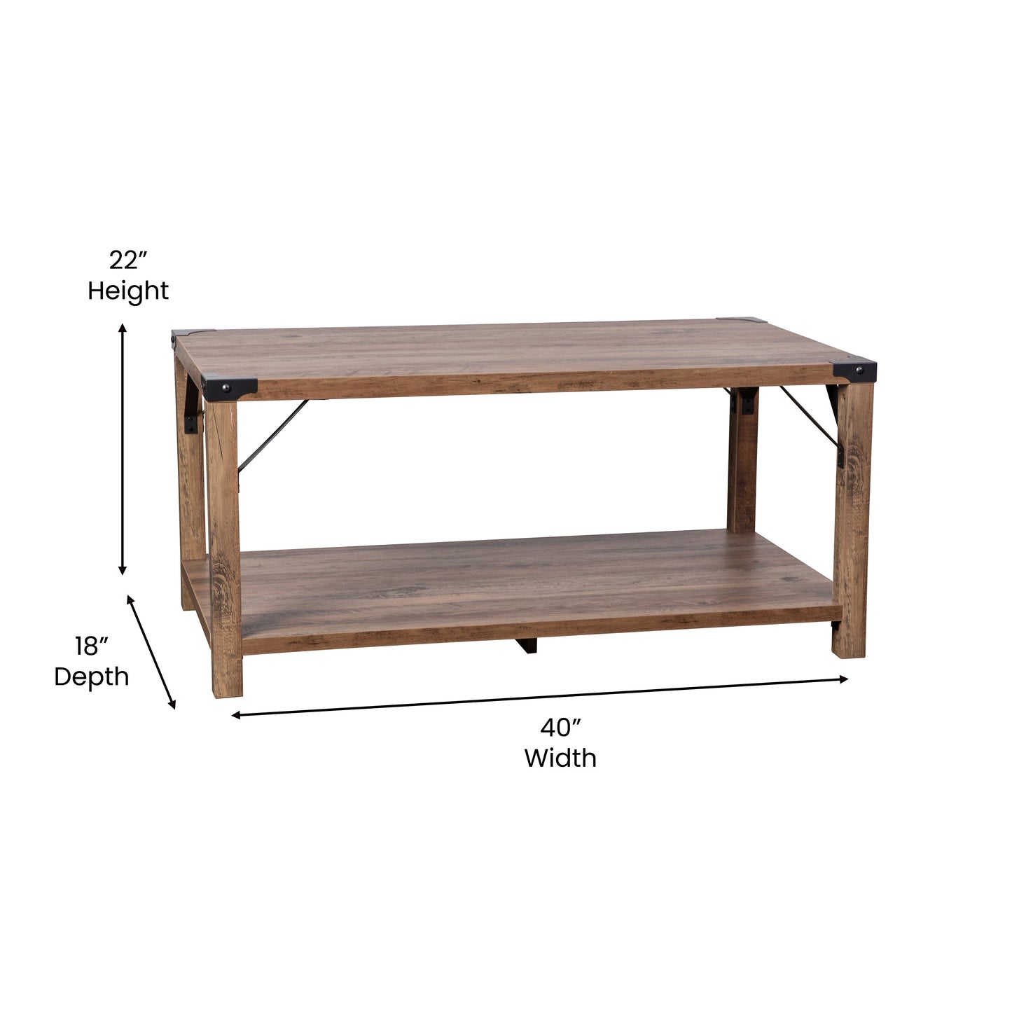 Rustic Oak 2 Tier Coffee Table ZG-037-OAK-GG