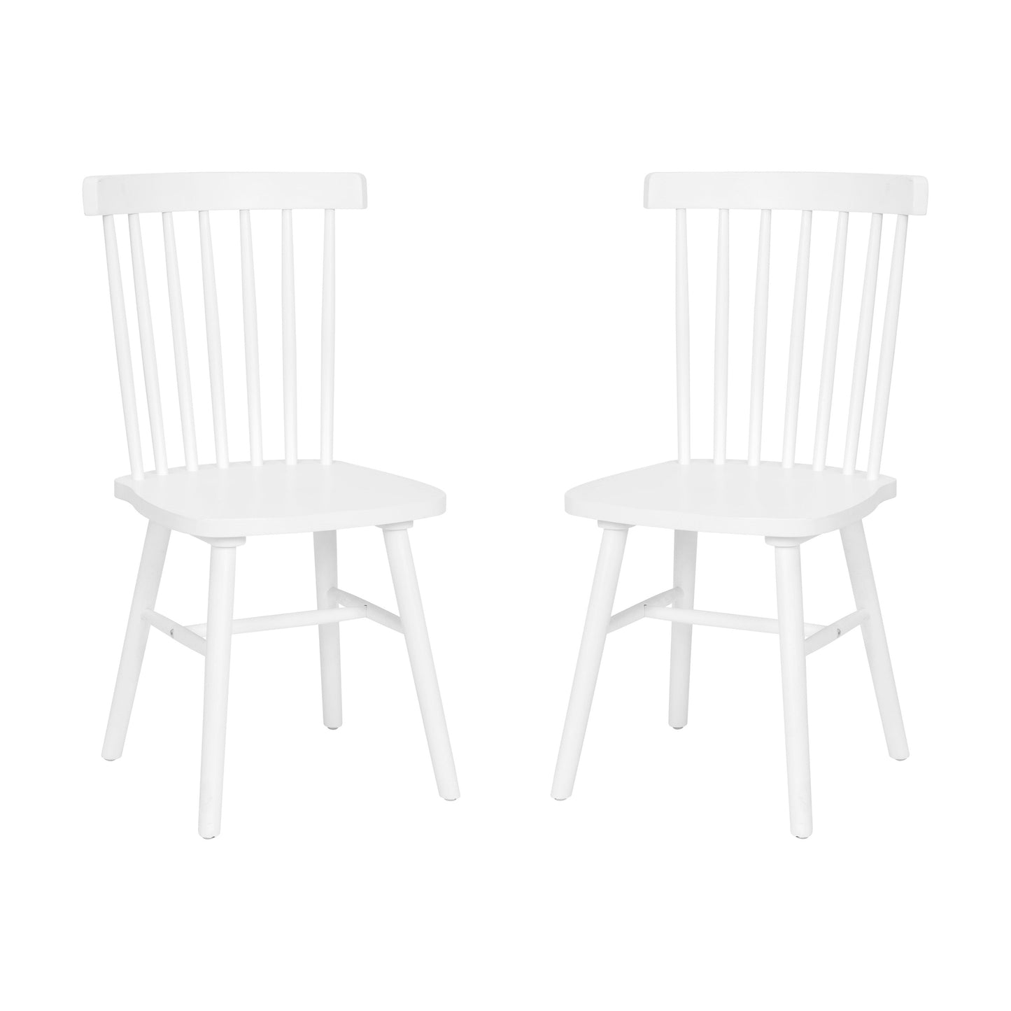 Set of 2 Commercial Grade Solid Wood Spindle Back Dining Chairs