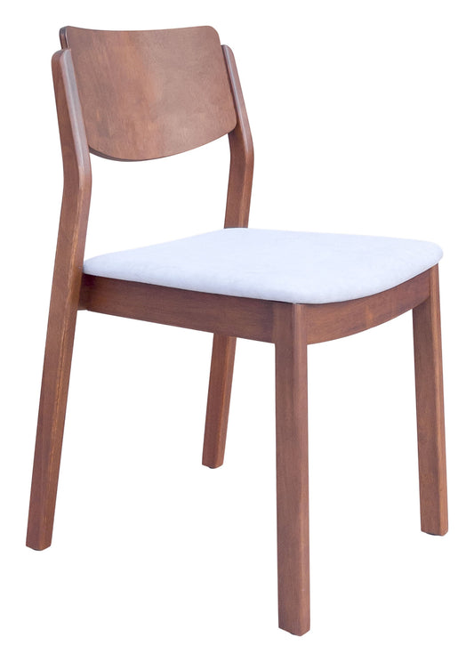 Desdamona Dining Chair (Set of 2) Light Gray & Walnut