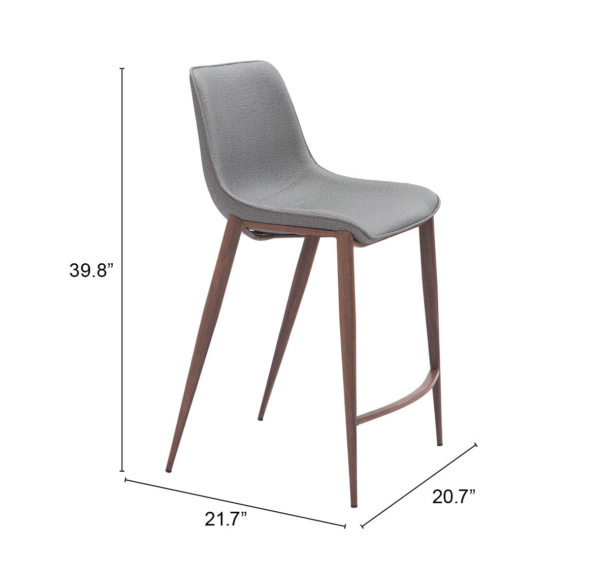 Magnus Counter Stool Slate Gray & Walnut