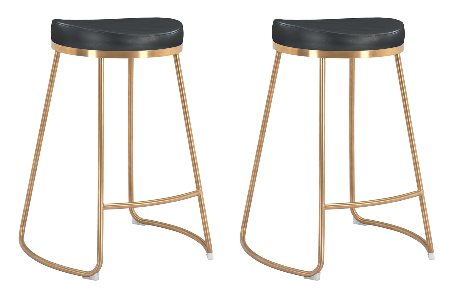 Bree Counter Stool (Set of 2) Black & Gold