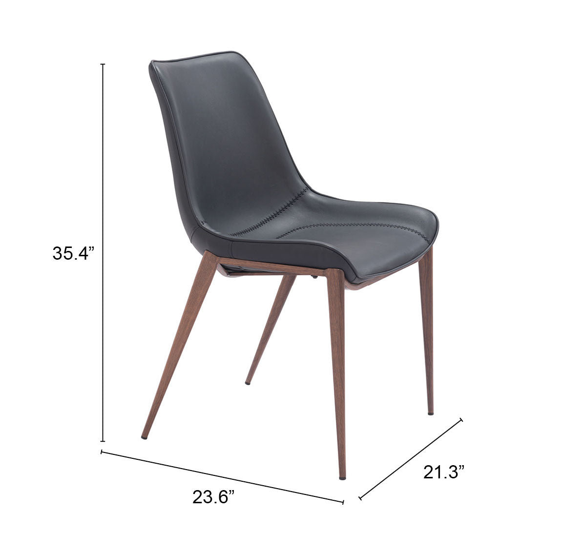 Magnus Dining Chair Black & Walnut