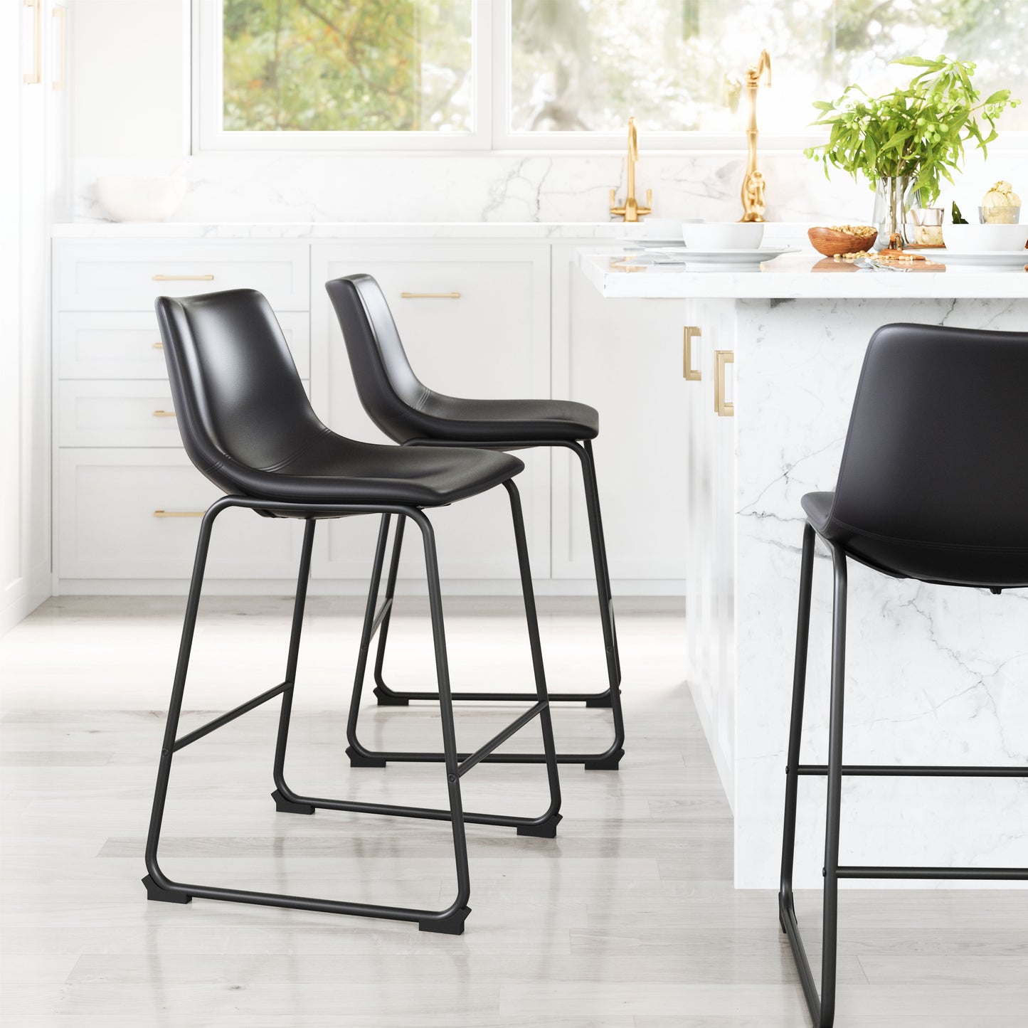 Smart Counter Stool (Set of 2) Black