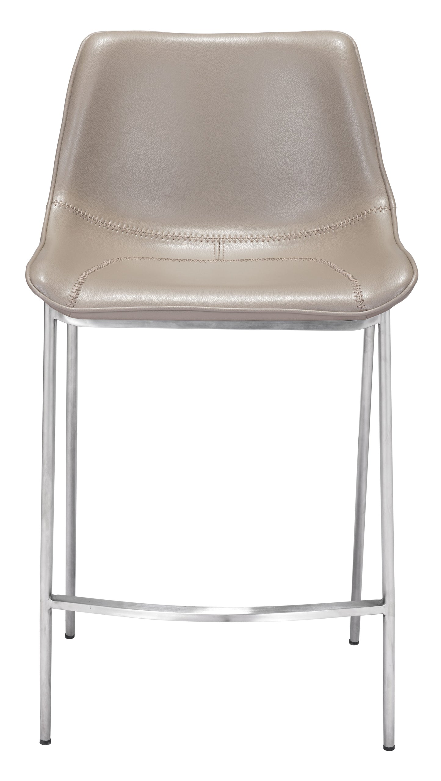 Magnus Counter Stool (Set of 2) Brown & Silver