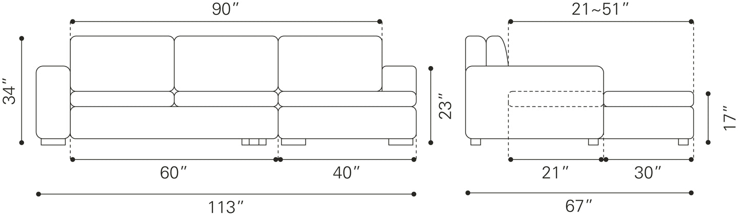 Brickell Sectional White