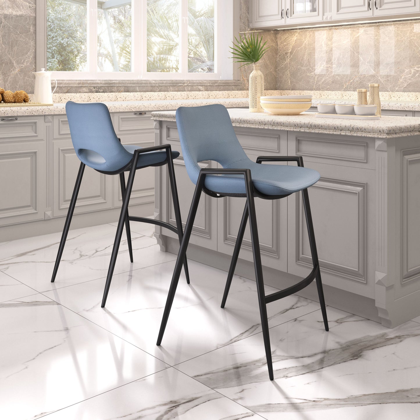 Desi Counter Stool (Set of 2) Blue